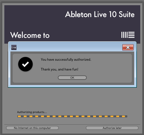 Authorize Ableton Live 9